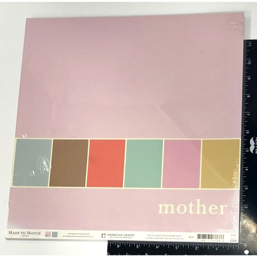American Crafts Made To Match Mother Scrapbook Paper 3768